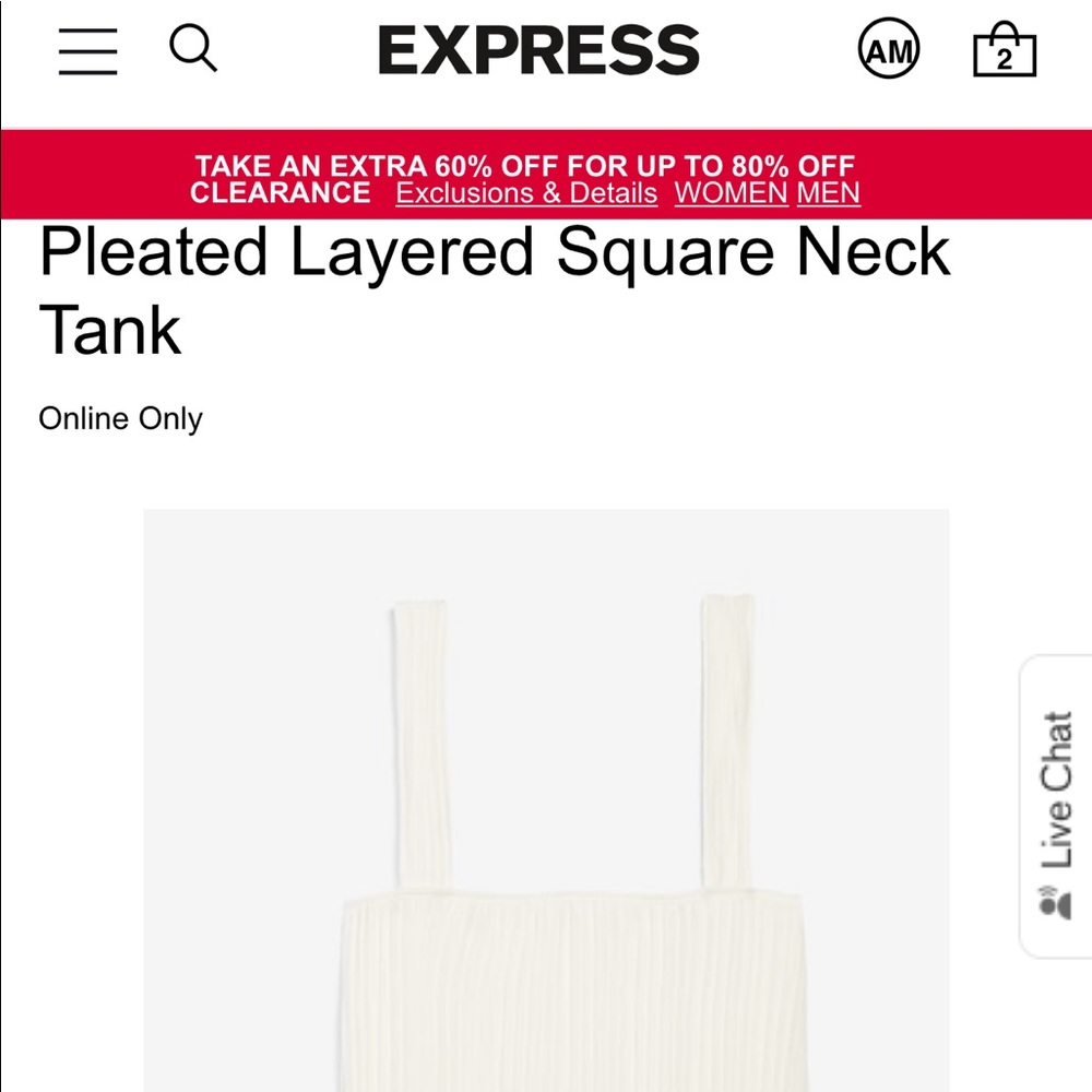 NWT Express IVORY blouse/tank top - Picture 6 of 10